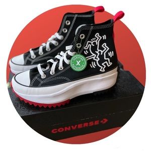 NWT ConversexKeith Haring Run Star Hike Black/White/Red Sneakers